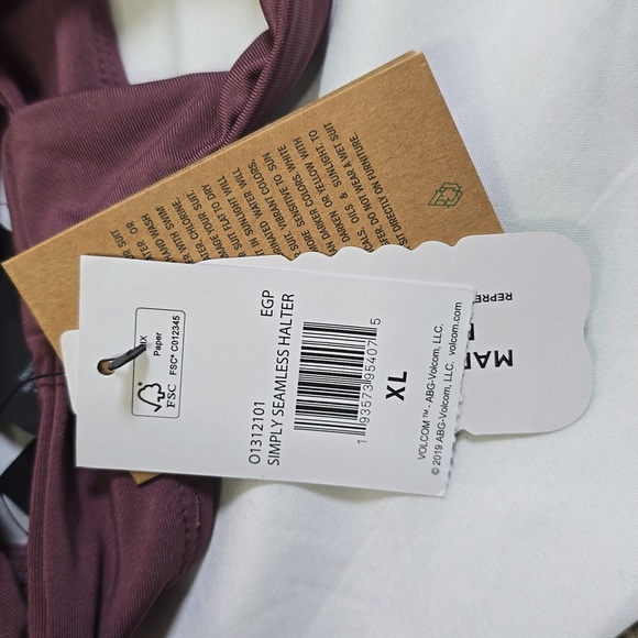 Volcom Simply Seamless Halter Bikini Top Purple Size Xl NwT. - Picture 9 of 9